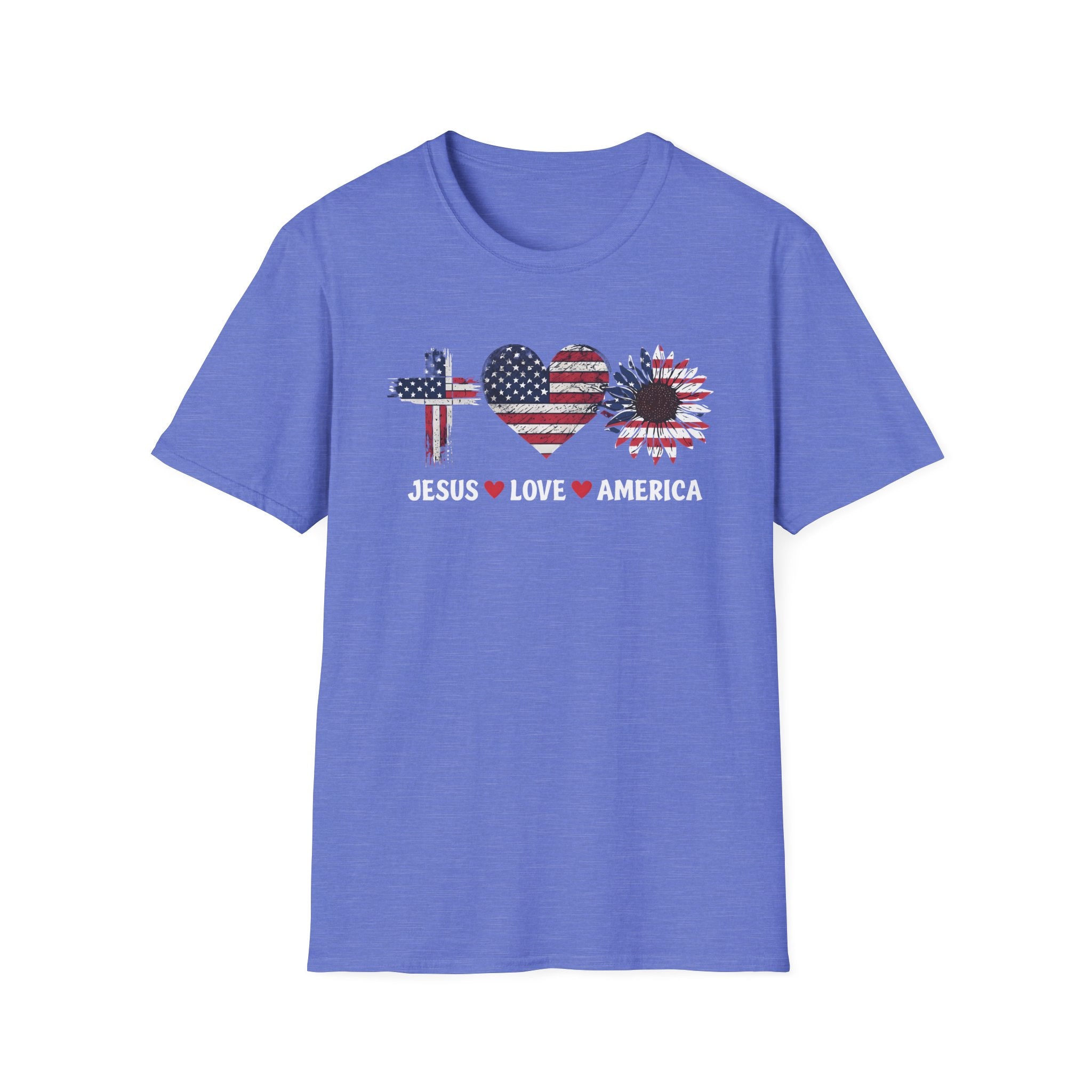 Jesus Love America Shirt | Patriotic Christian T-Shirt | Faith Based 4th of July Outfit