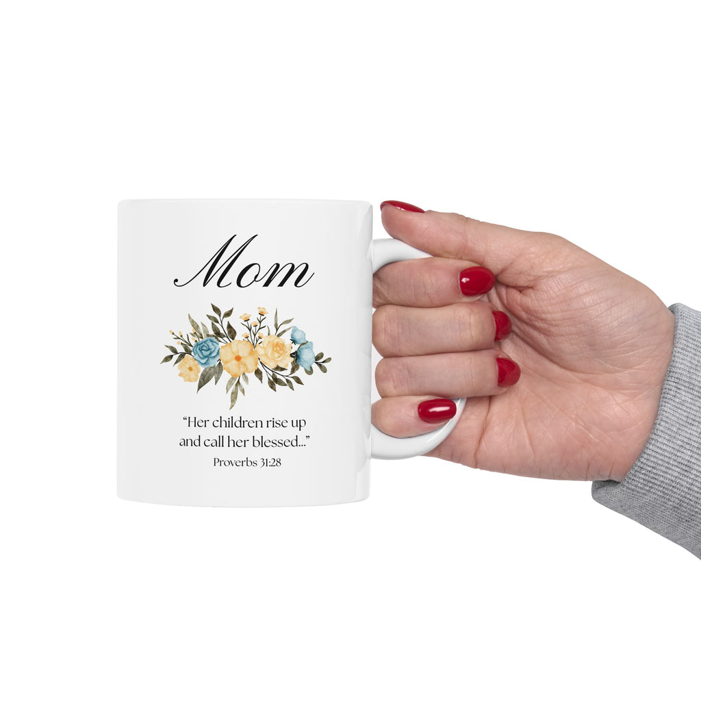 Proverbs 31:28 Christian Mom Mug | Mother’s Day Gift for Mom | Floral Coffee Mug