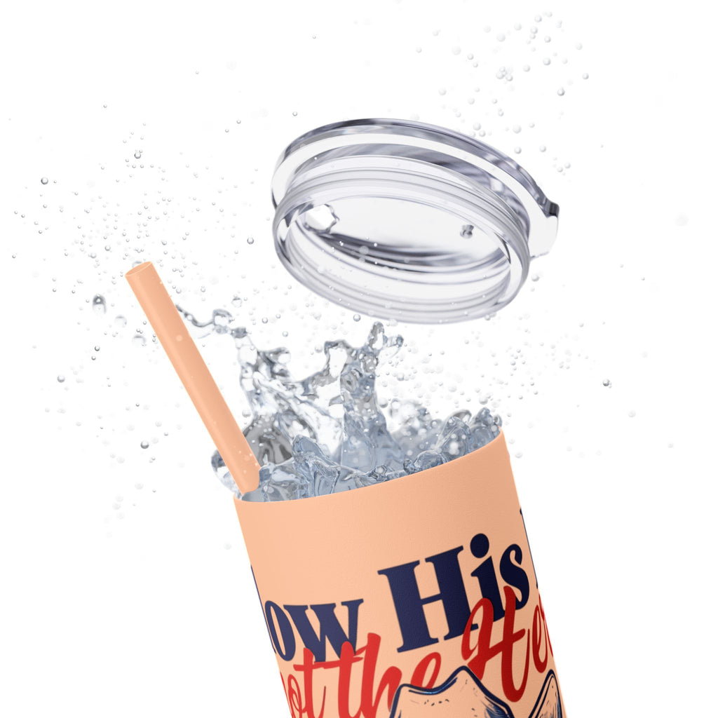 Follow His Lead, Not the Herd, 20 oz Insulated Skinny Tumbler | Stainless Steel Travel Cup | Christian Drinkware | Highland Cow