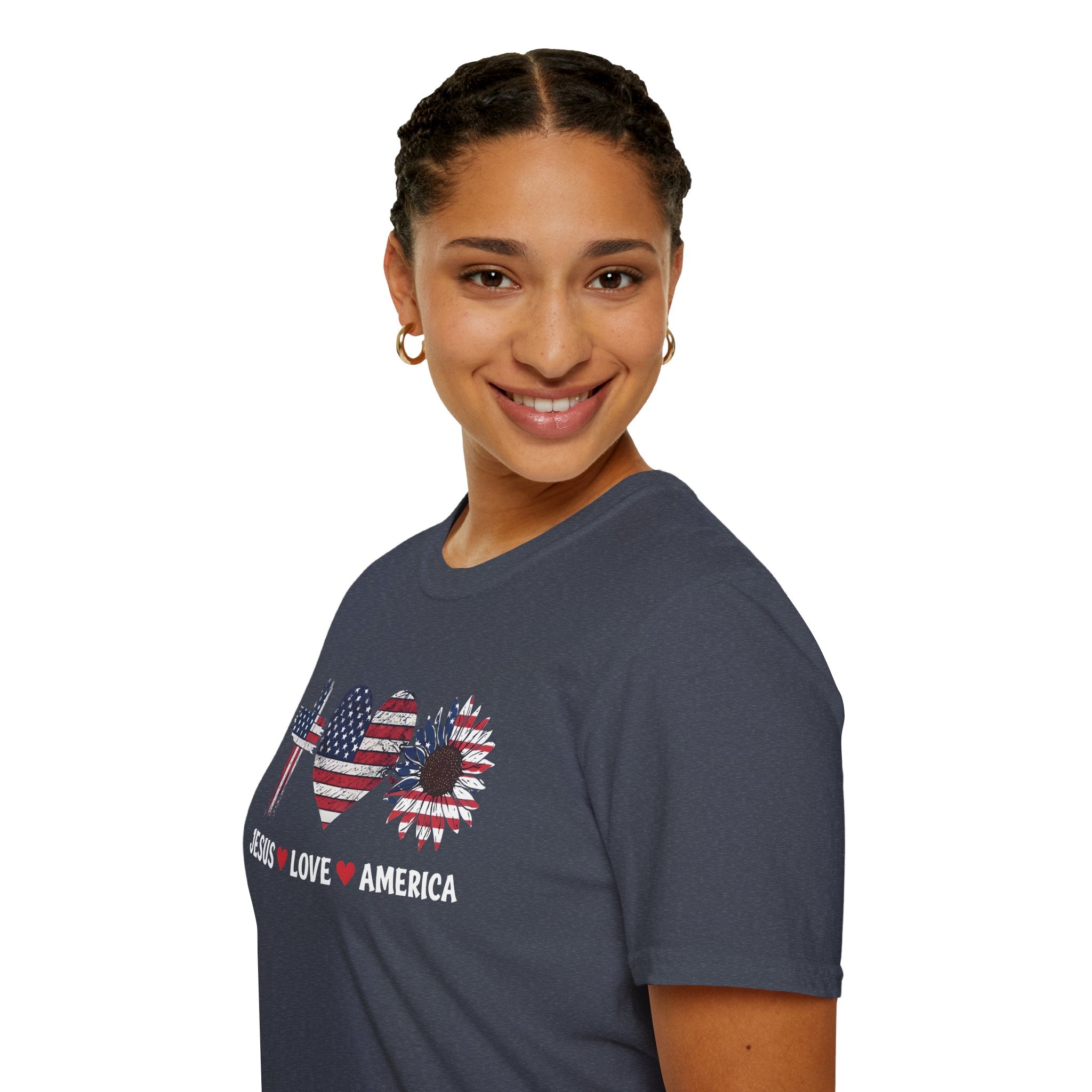 Jesus Love America Shirt | Patriotic Christian T-Shirt | Faith Based 4th of July Outfit