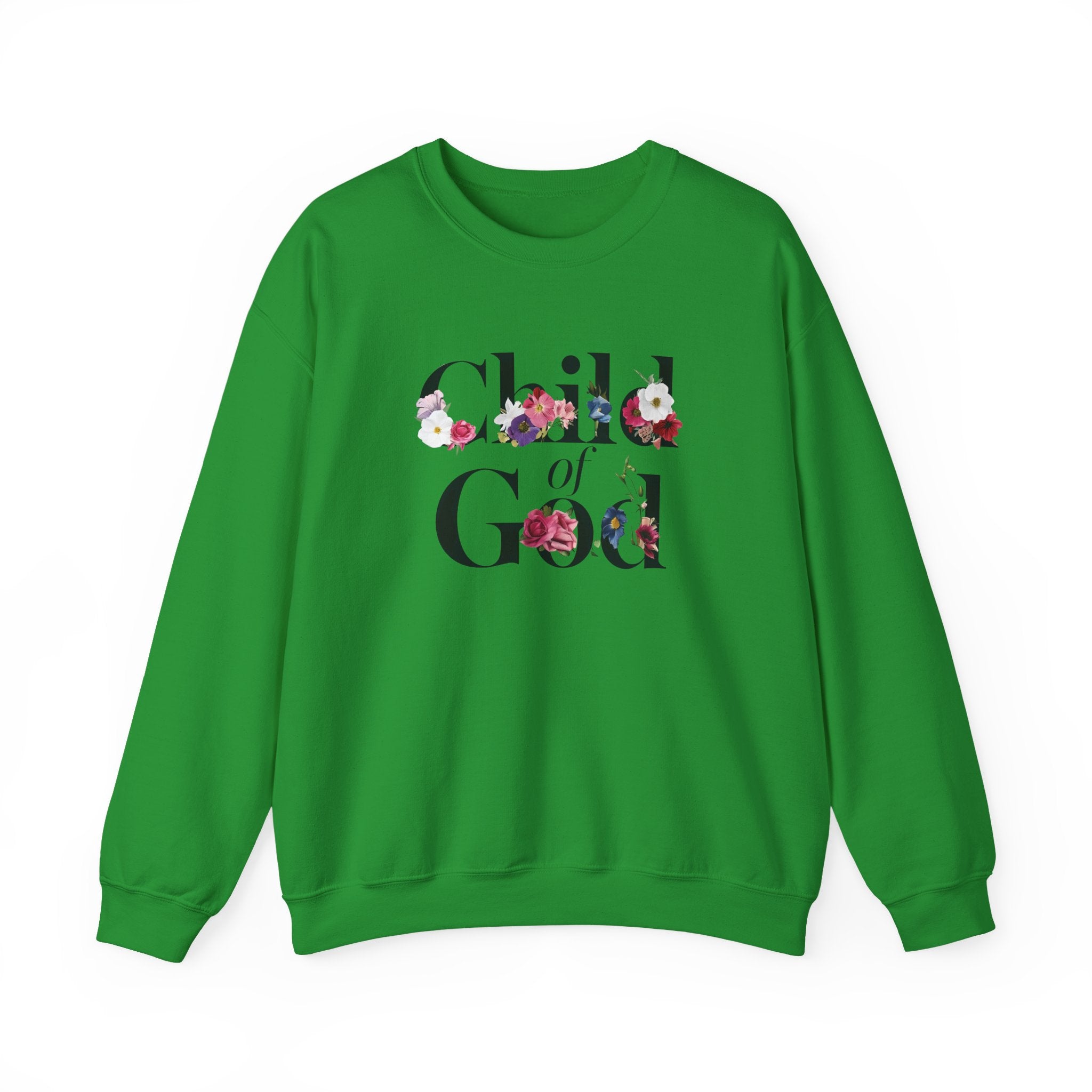 Child of God Floral Christian Gildan Crewneck Sweatshirt | Faith Inspirational Gift