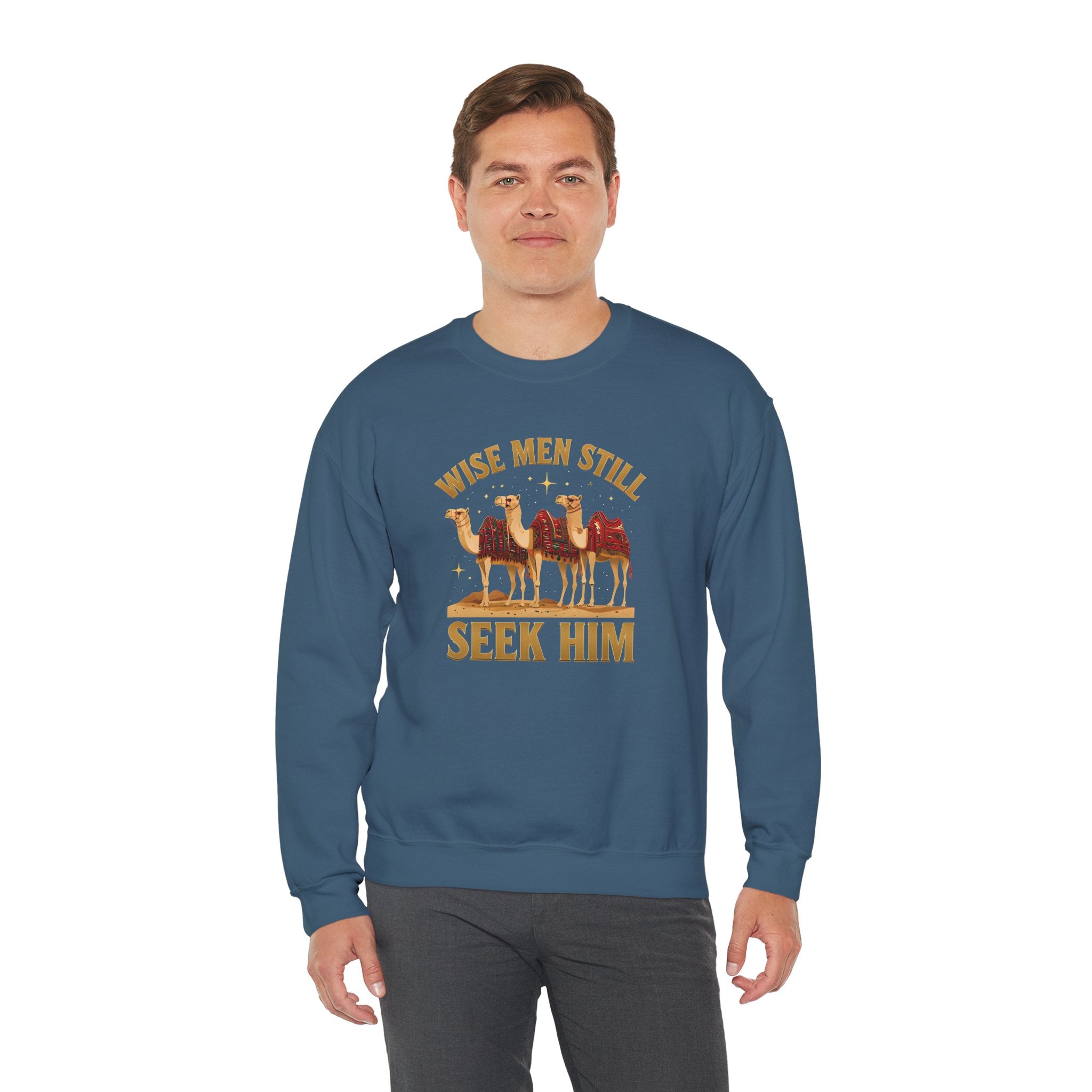 Wise Men Still Seek Him Gildan Unisex Crewneck Sweatshirt | Gift for Men | Religious Holiday Apparel