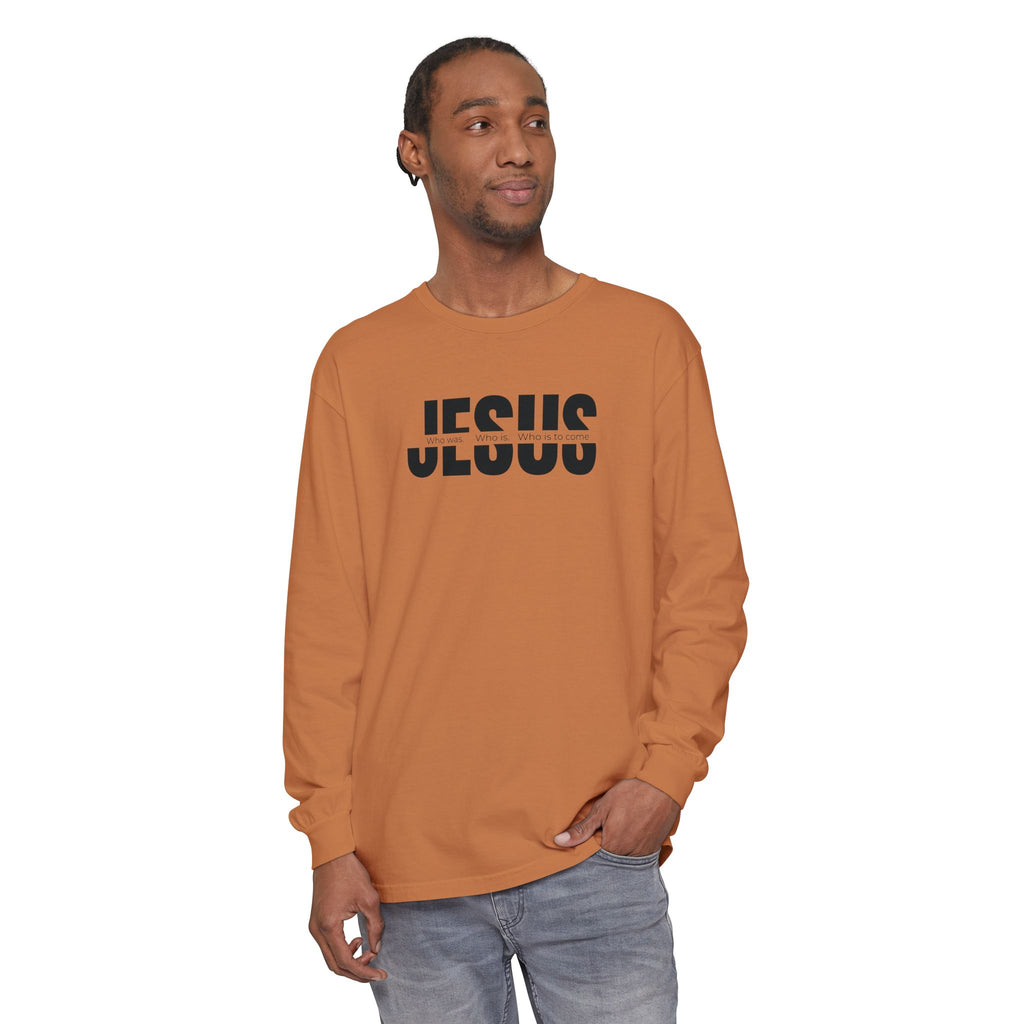 Jesus Comfort Colors Christian Long Sleeve Shirt | Faith Graphic Tee | Garment Dyed Cotton