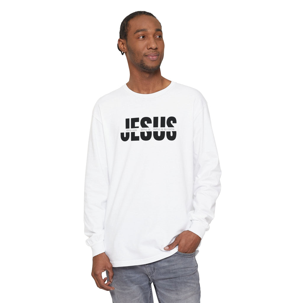 Jesus Comfort Colors Christian Long Sleeve Shirt | Faith Graphic Tee | Garment Dyed Cotton