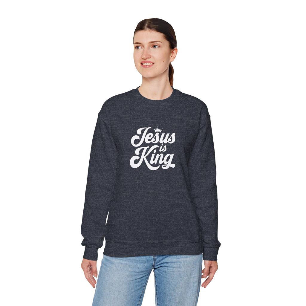 Jesus Is King Christian Gildan Unisex Crewneck Sweatshirt | Faith Apparel |  Religious Gift