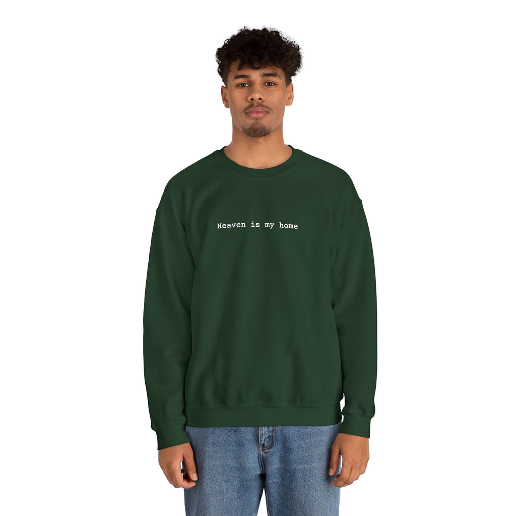 Embroidered Heaven is my Home Christian Unisex Crewneck Gildan Sweatshirt