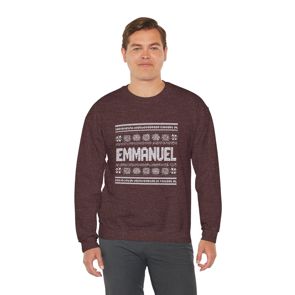 Emmanuel Gildan Unisex Christmas Crewneck Sweatshirt |Christian Holiday Gift