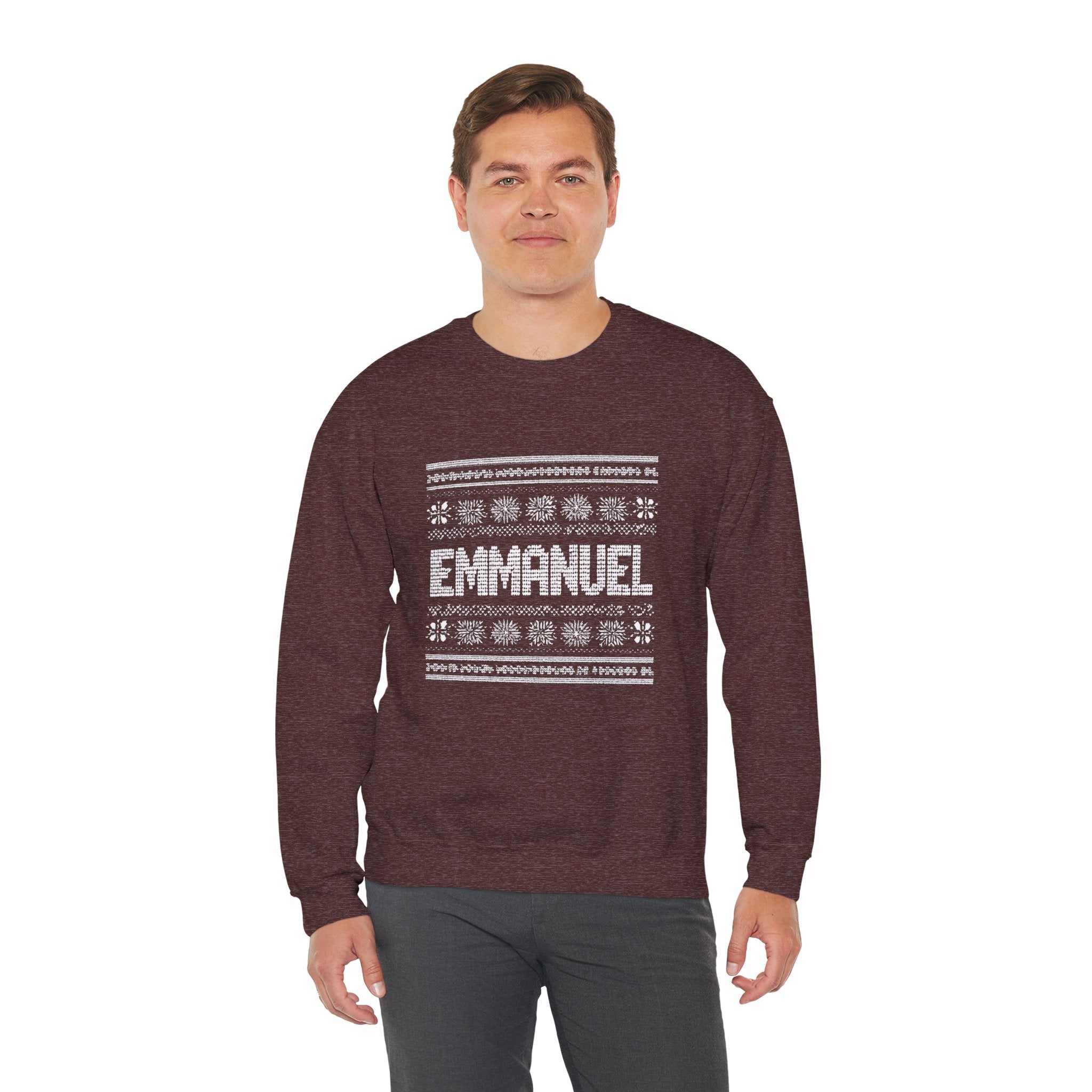 Emmanuel Gildan Unisex Christmas Crewneck Sweatshirt |Christian Holiday Gift