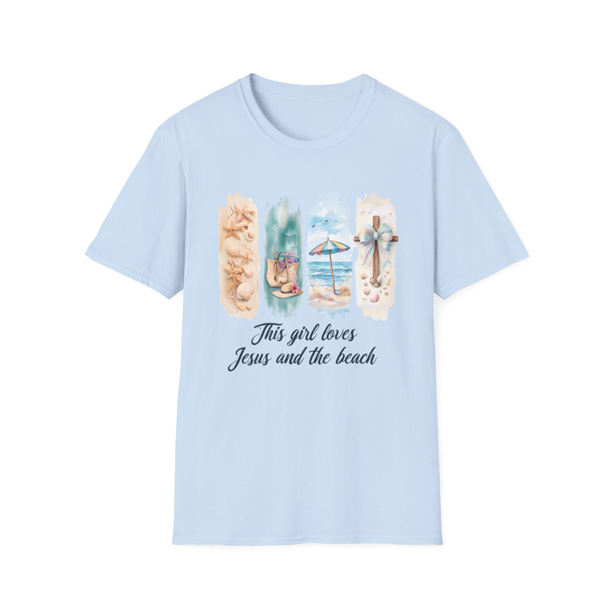 This Girl Loves Jesus and the Beach Shirt – Christian T-Shirts for Women | Faith Based Apparel | Beach Lover T-Shirt, Faith T-Shirt, Jesus Shirt, Summer Apparel, Christian Gifts, Casual...