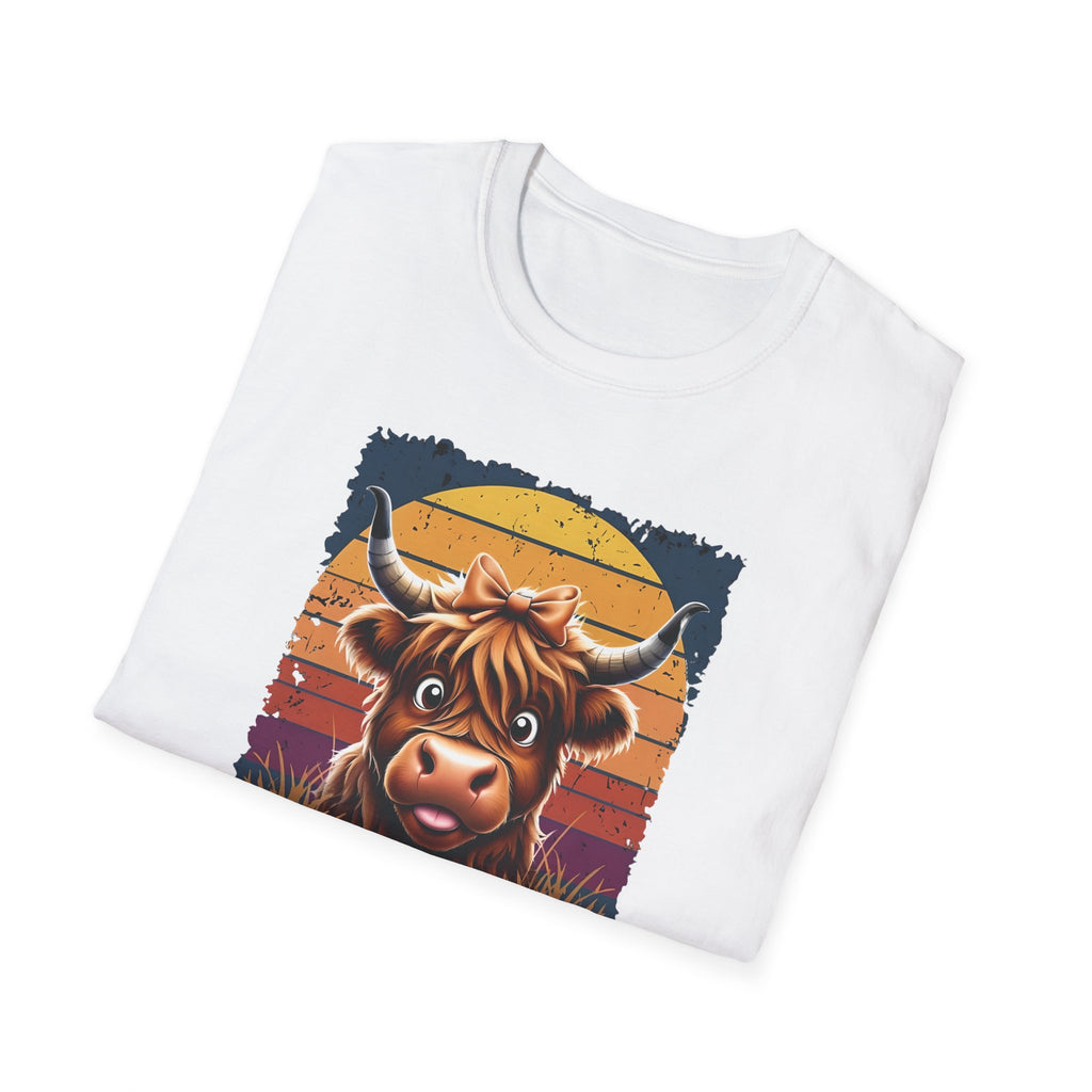 Follow Jesus Not The Herd Gildan Softstyle Unisex Tshirt | Highland Cow Christian Graphic T Shirt