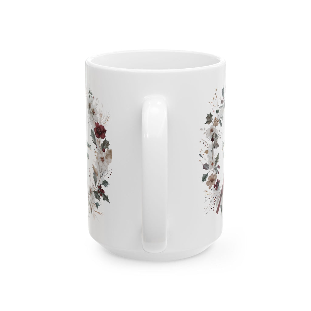 Jesus is the reason for the season Christian Floral Coffee Mug | Faith Christmas Gift for Women | 11oz, 15oz