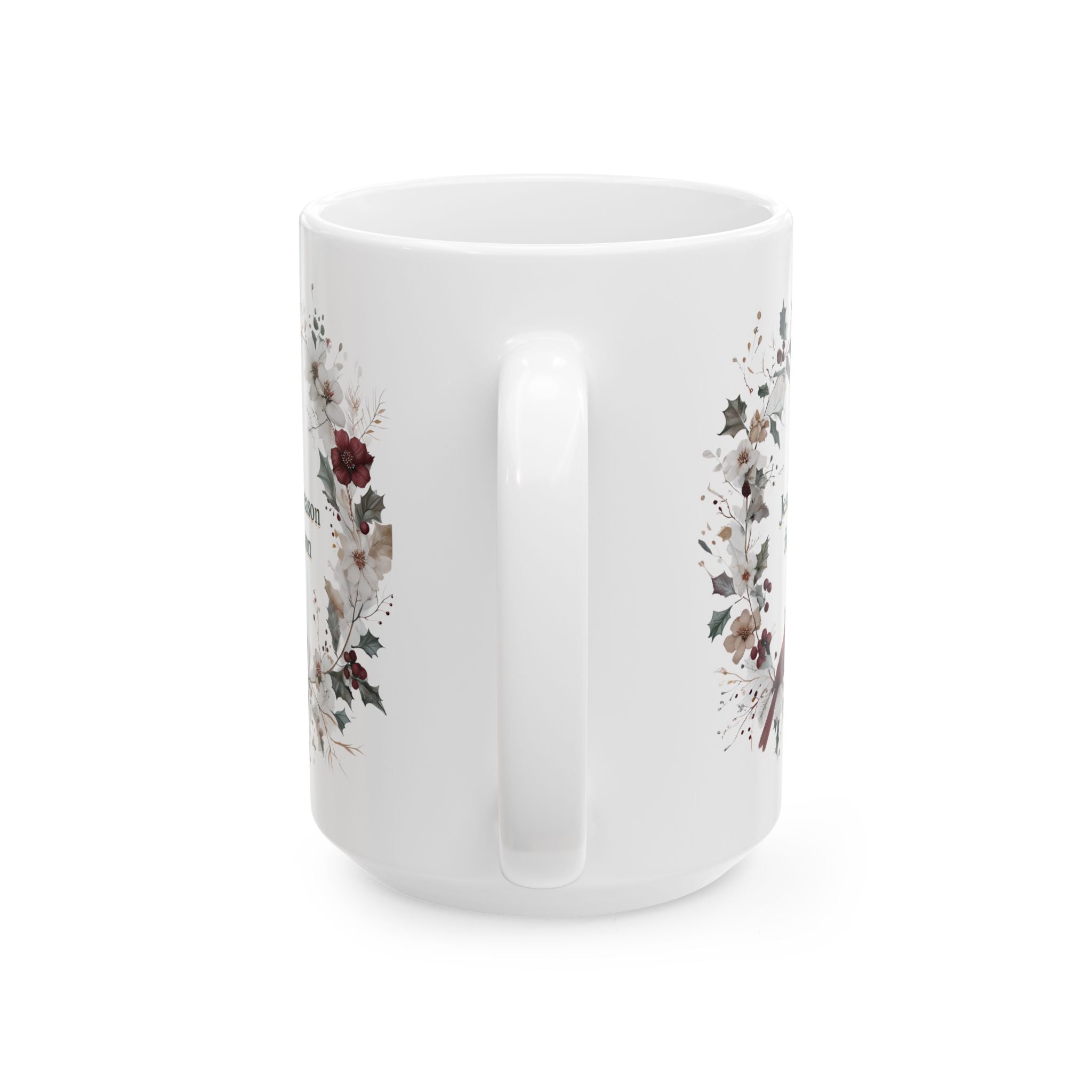 Jesus is the reason for the season Christian Floral Coffee Mug | Faith Christmas Gift for Women | 11oz, 15oz