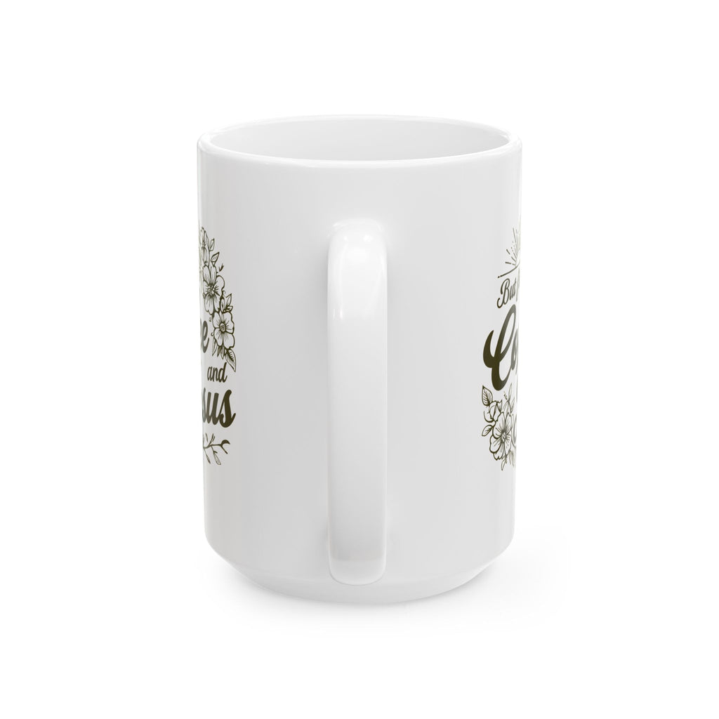 Jesus + Coffee Christian Coffee Mug | Faith Ceramic Mug 11oz & 15oz | Botanical Design Christian Gift