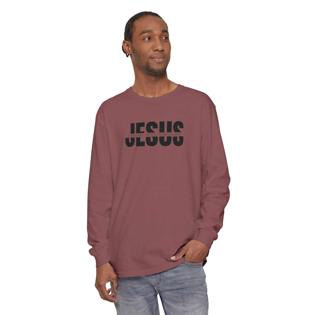 Jesus Comfort Colors Christian Long Sleeve Shirt | Faith Graphic Tee | Garment Dyed Cotton