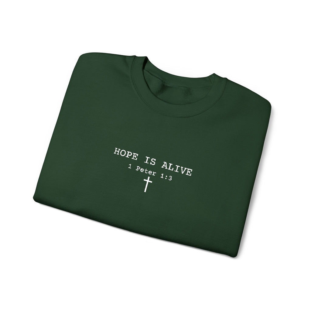 Hope is Alive Embroidered Gildan Unisex Crewneck Sweatshirt | Christian Gift |