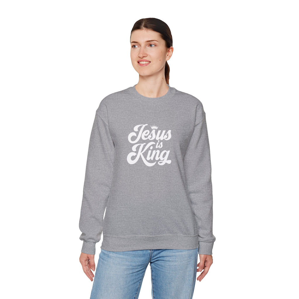 Jesus Is King Christian Gildan Unisex Crewneck Sweatshirt | Faith Apparel |  Religious Gift