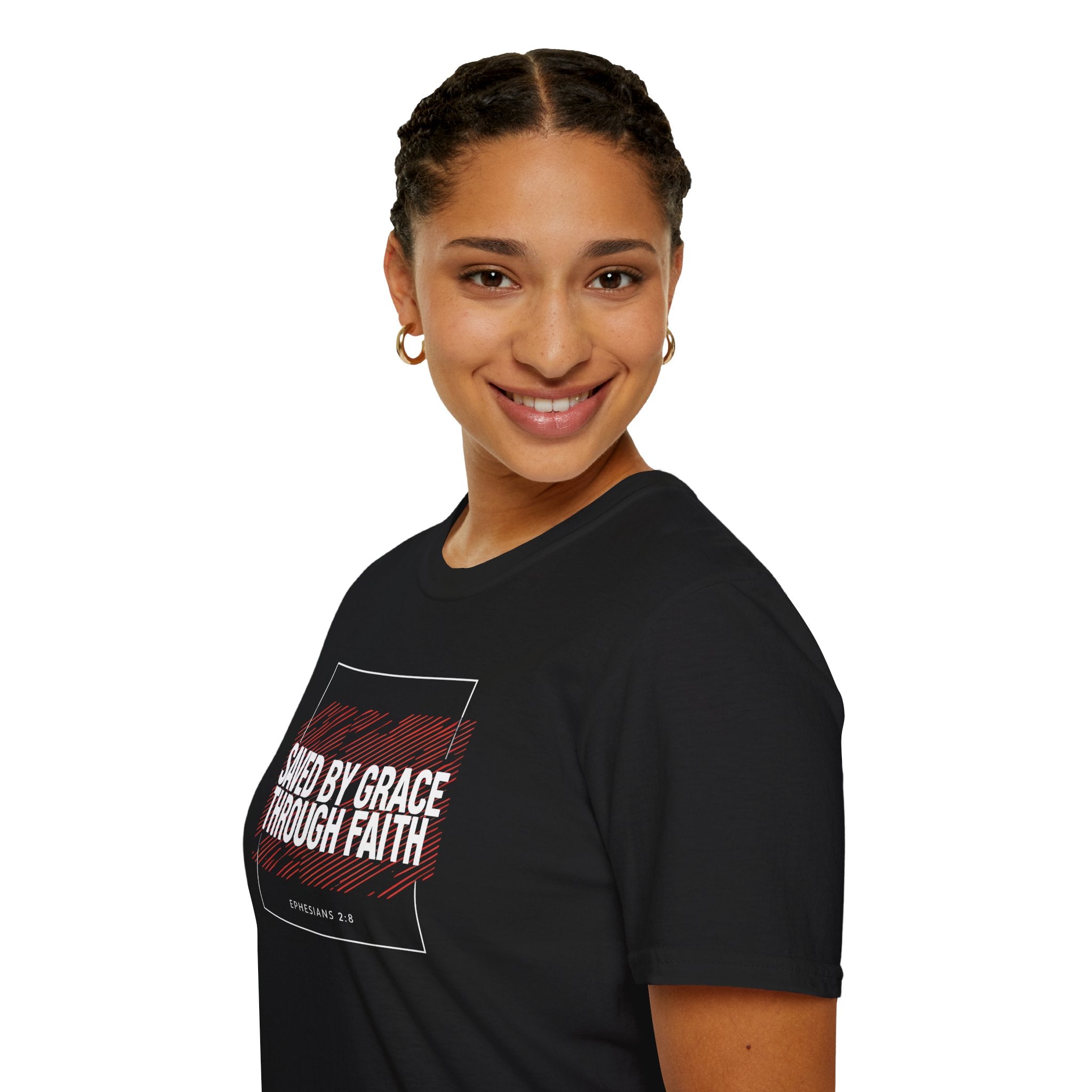 Saved by Grace Through Faith Gildan T-Shirt – Ephesians 2:8 Scripture Tee – Unisex Gilden Christian Shirt