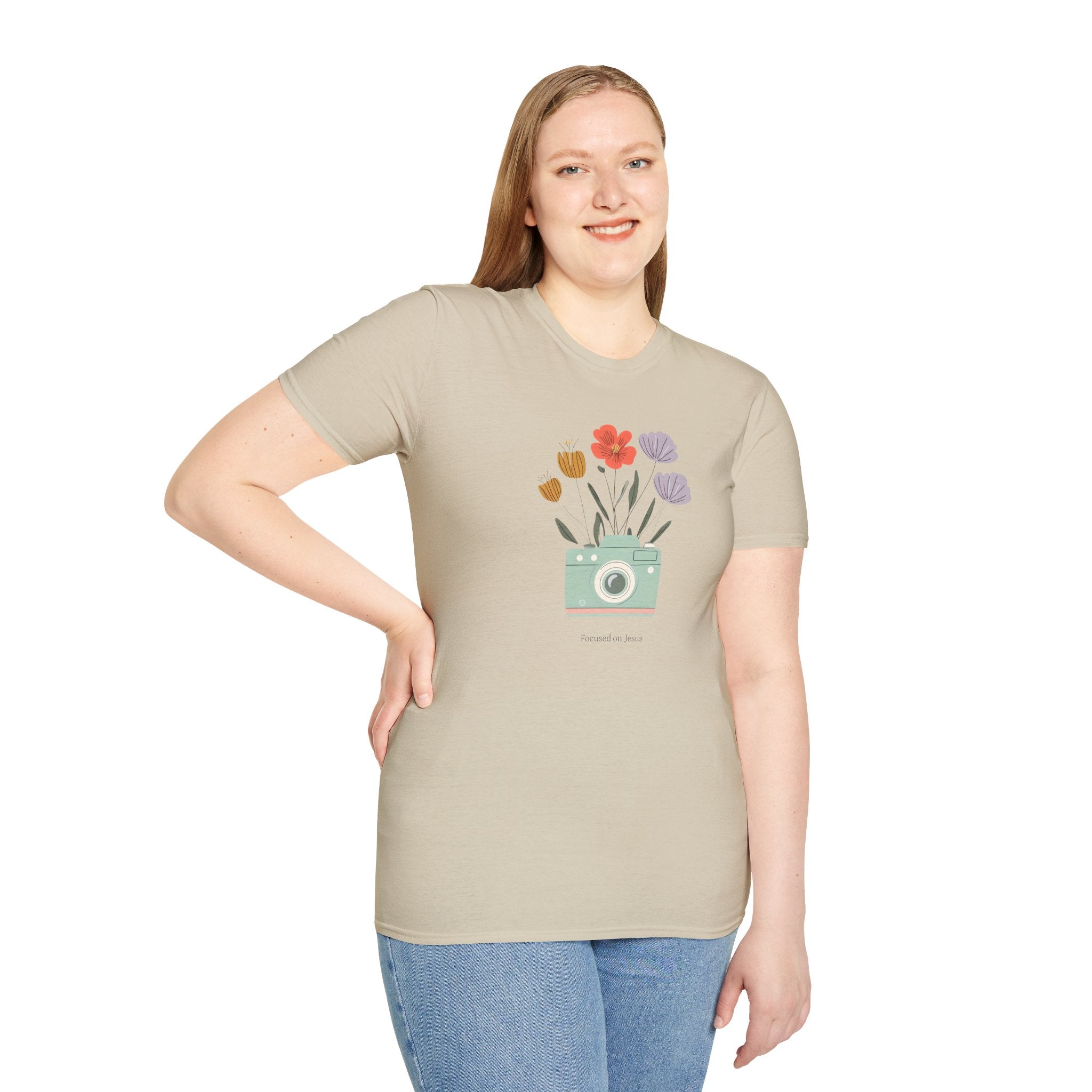 Focused on God Gildan Christian T Shirt | Faith Based Unisex Crewneck Tee | Christian Gift for her