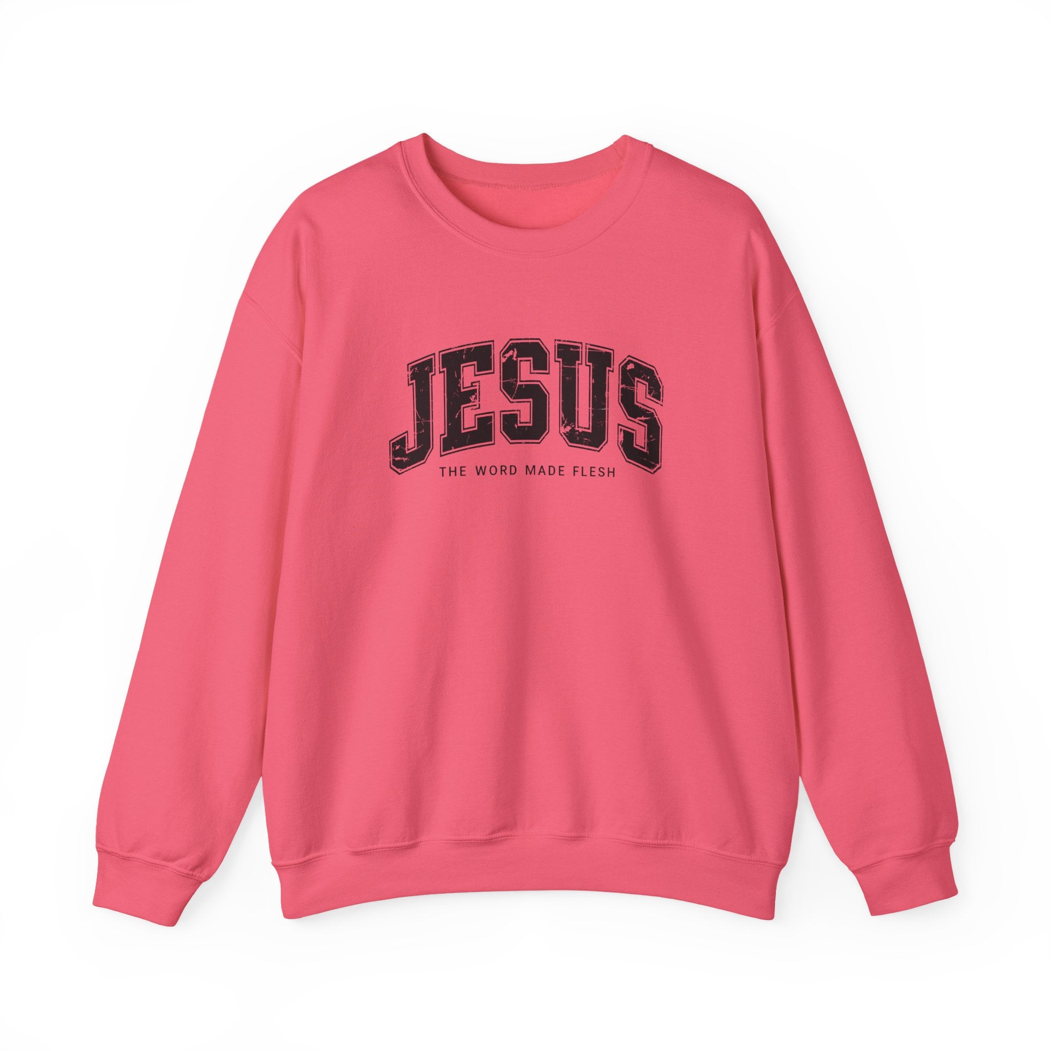 Jesus the Word Made Flesh Gildan Crewneck Sweatshirt | Christian Unisex Sweatshirt | Faith Apparel | Religious Gift