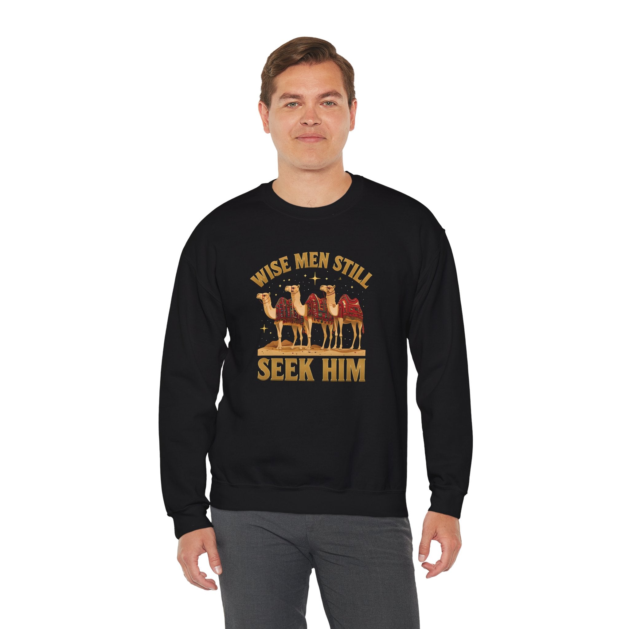 Wise Men Still Seek Him Gildan Unisex Crewneck Sweatshirt | Gift for Men | Religious Holiday Apparel