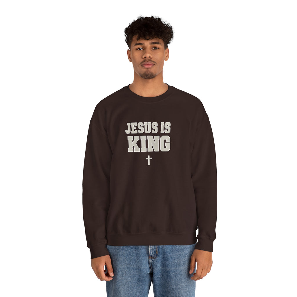 Jesus is King Gildan Unisex Crewneck Sweatshirt | Christian Apparel | Inspirational Gift | Cozy Everyday Wear