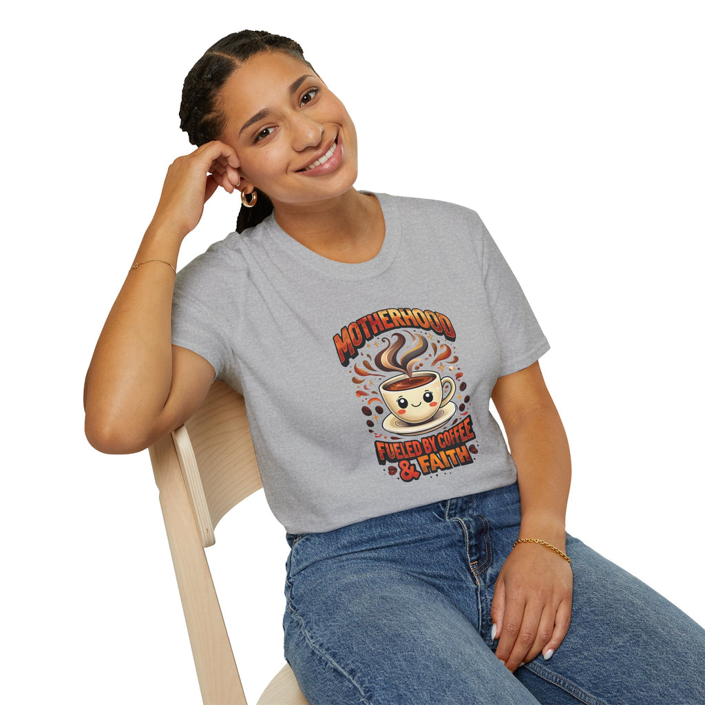 Motherhood Fueled By Coffee & Faith Gildan tshirt | Christian Mom Shirt and gift