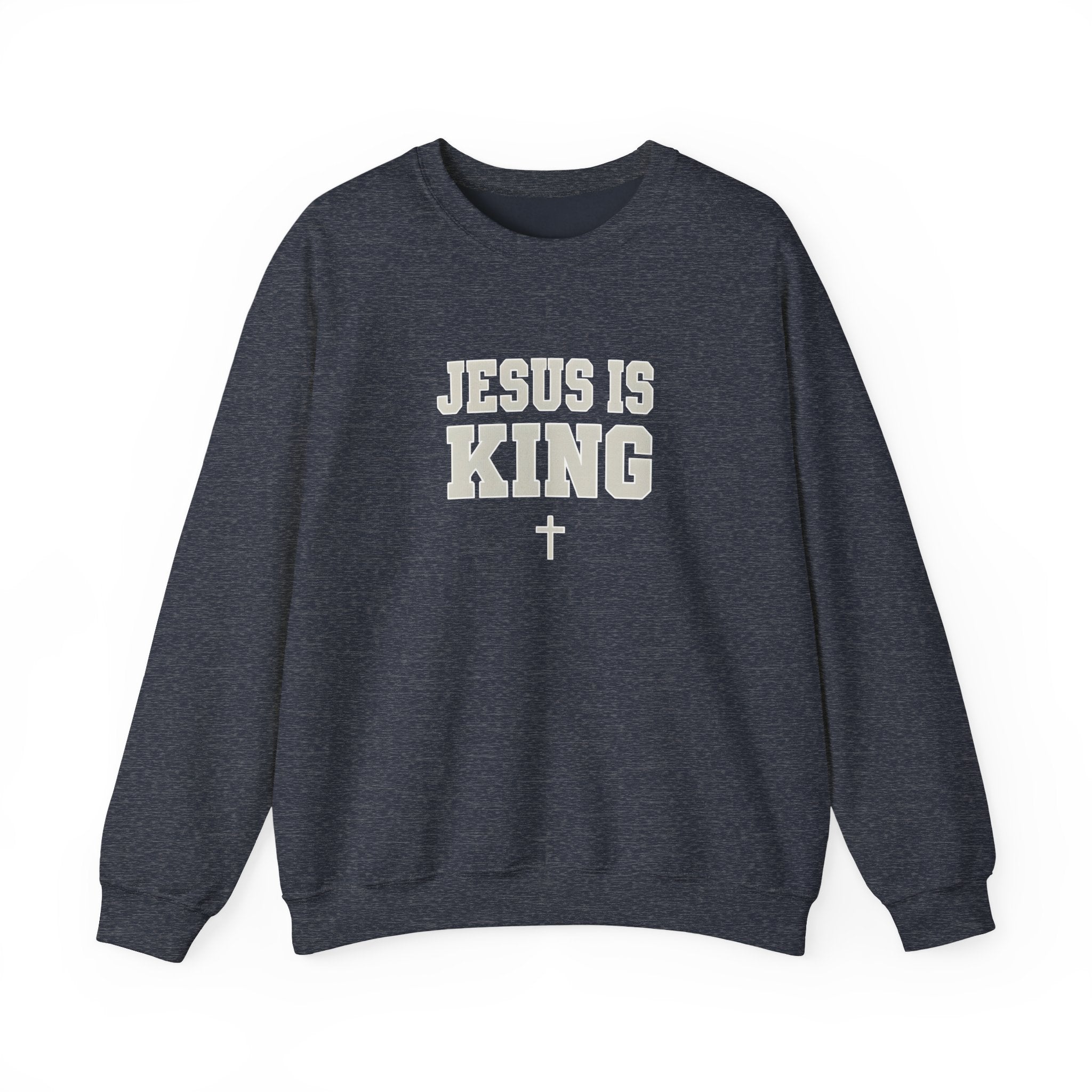 Jesus is King Gildan Unisex Crewneck Sweatshirt | Christian Apparel | Inspirational Gift | Cozy Everyday Wear