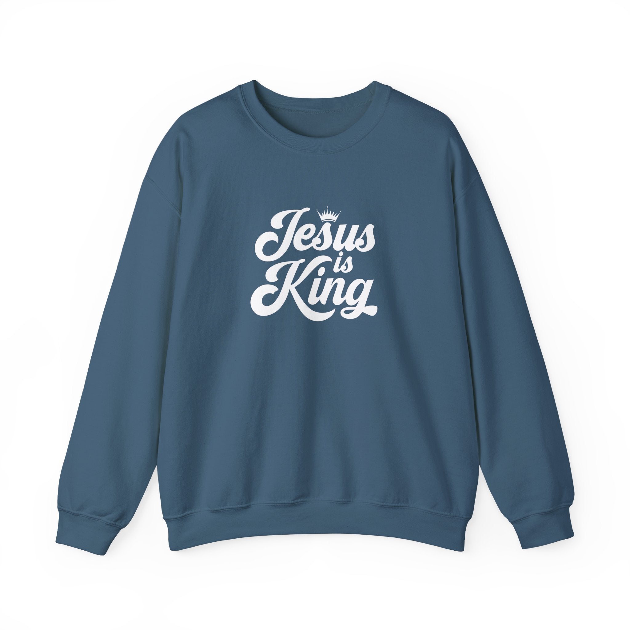 Jesus Is King Christian Gildan Unisex Crewneck Sweatshirt | Faith Apparel |  Religious Gift