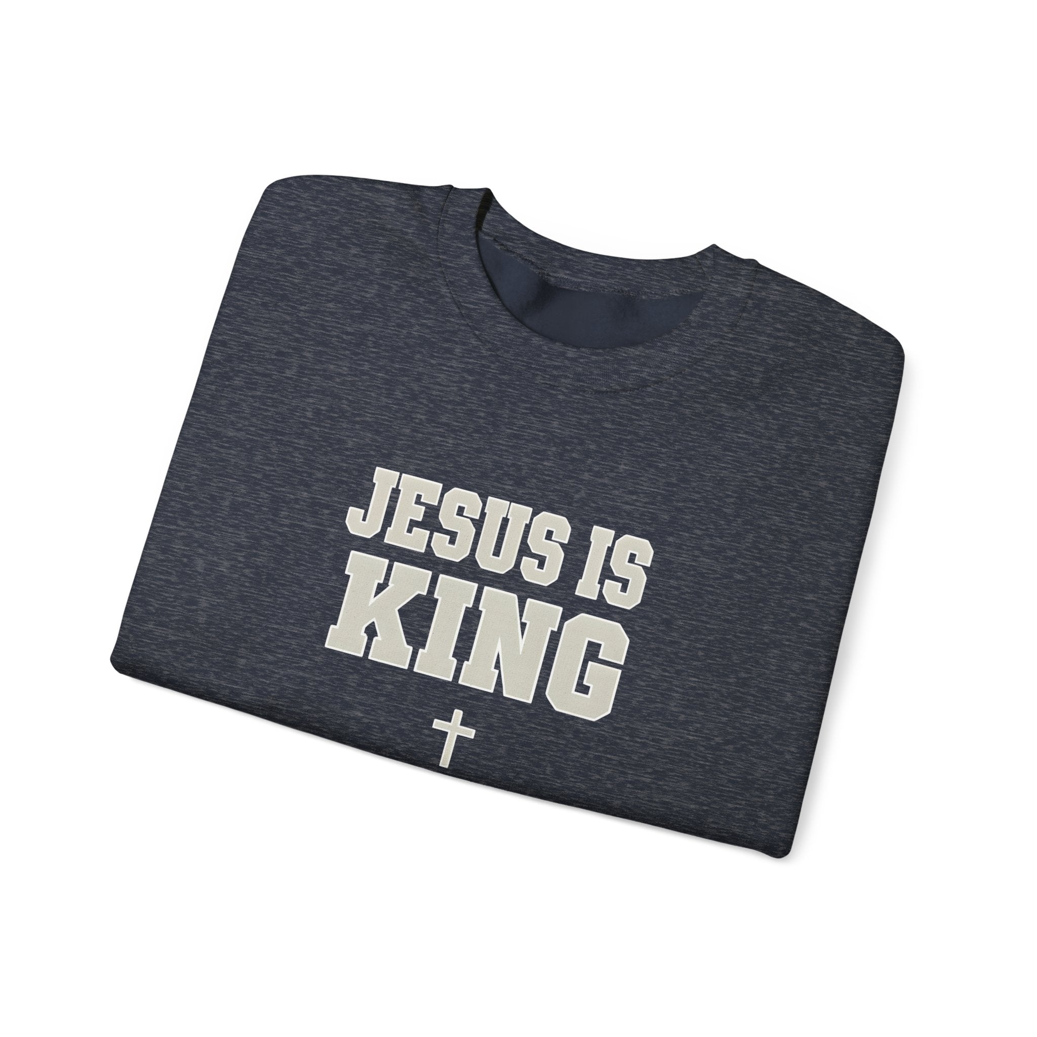 Jesus is King Gildan Unisex Crewneck Sweatshirt | Christian Apparel | Inspirational Gift | Cozy Everyday Wear