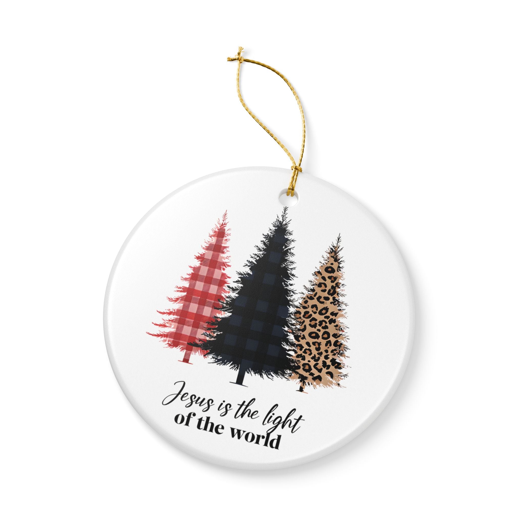 Jesus is the light of the world Christmas Ceramic Ornament | Holiday Tree Décor | Stocking Stuffer