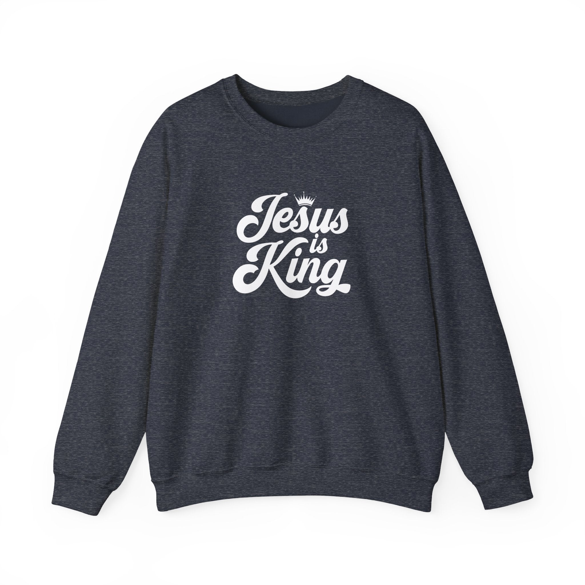 Jesus Is King Christian Gildan Unisex Crewneck Sweatshirt | Faith Apparel |  Religious Gift